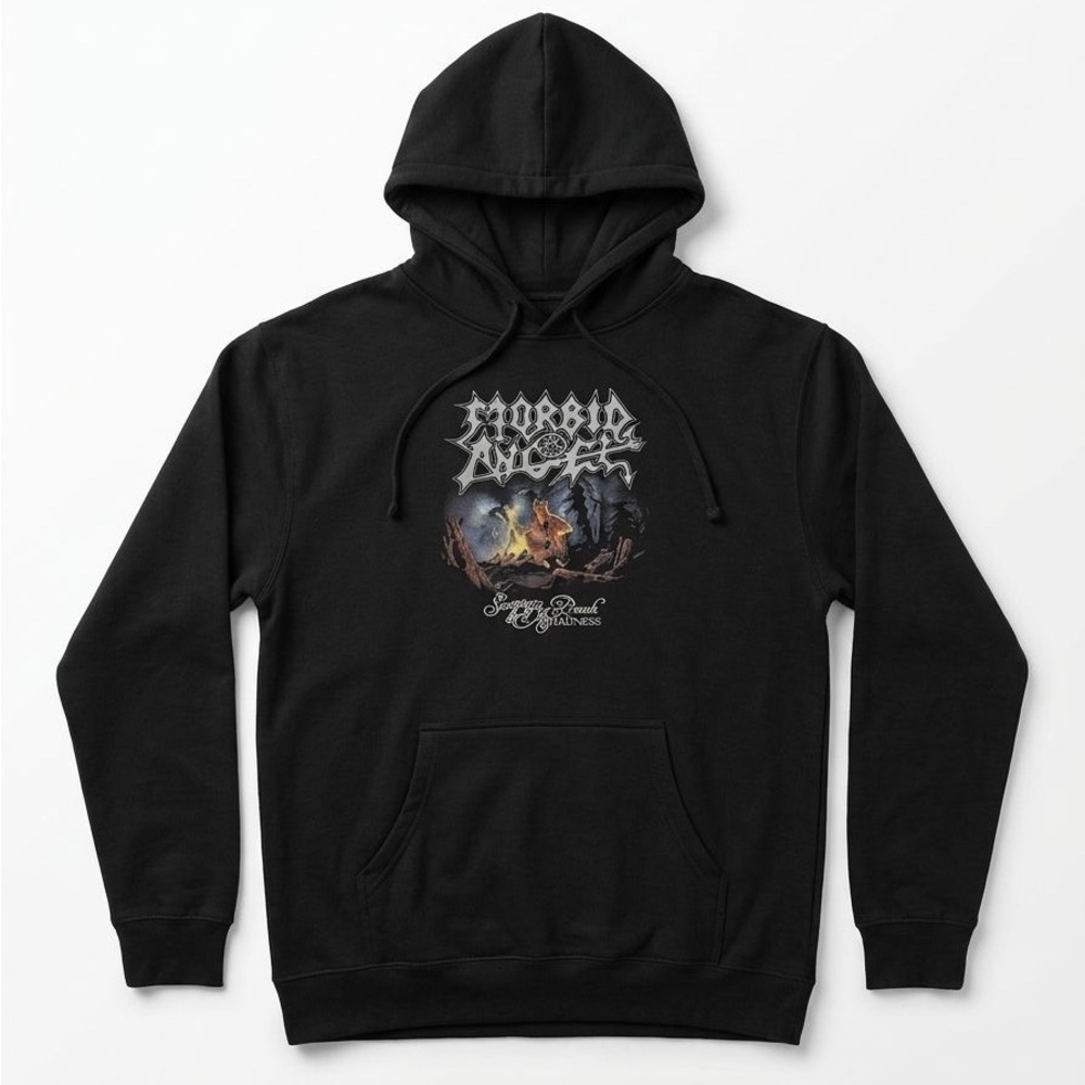 Black Graphic Hoodie Sweatshirt - Men's Pullover Sweater-XXL
